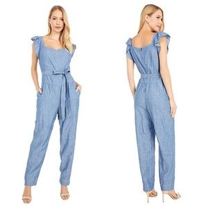 La Vie Rebecca Taylor Sleeveless Indigo Jumpsuit